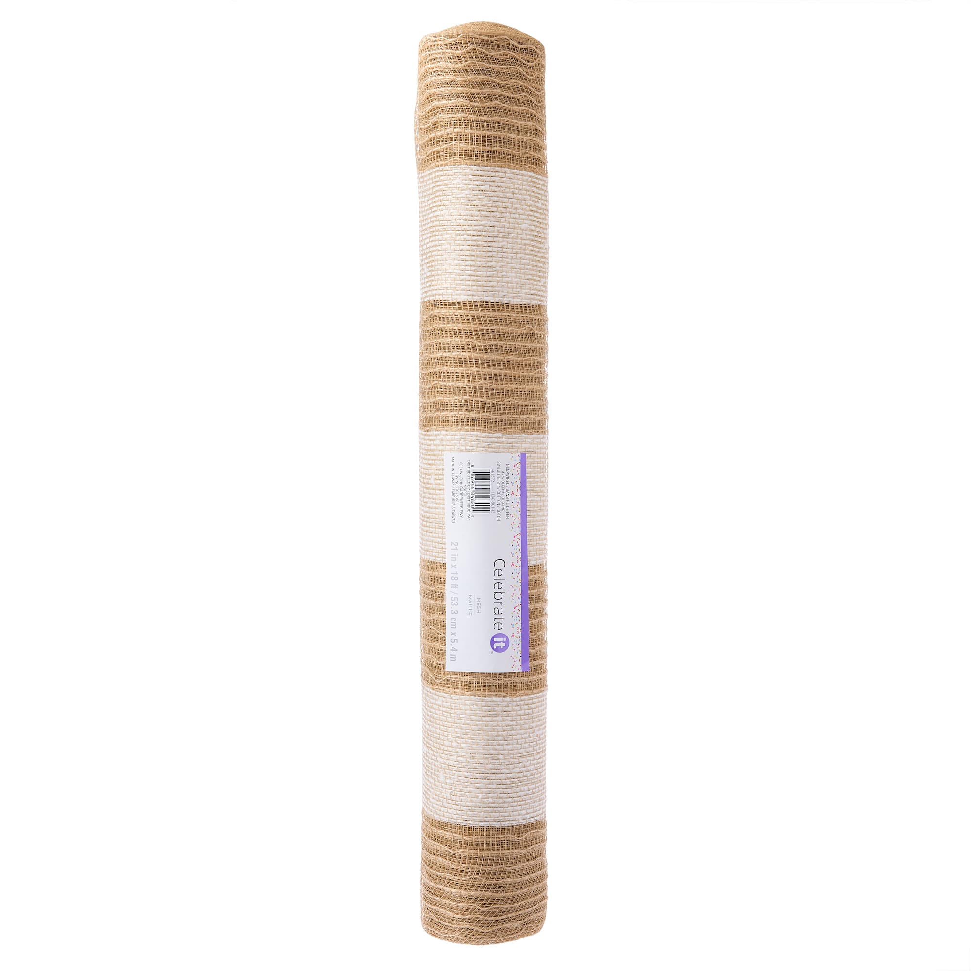 21" x 18ft. Jute Mesh Striped Ribbon by Celebrate It® Occasions™